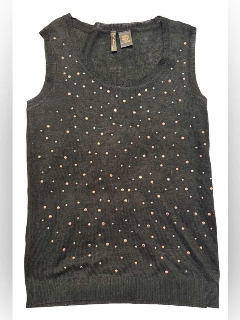 Nue Options Black Glam studded Petite medium Knit Top